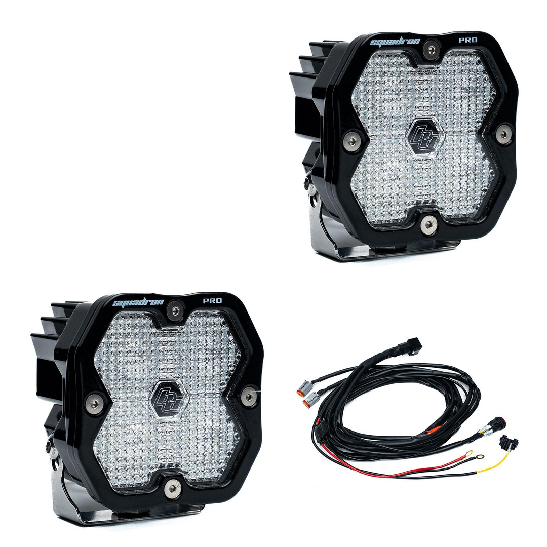 Squadron 2.0 Pro Black LED Auxiliary Light Pod Pair Universal Clear Work/Scene 49-7806-2