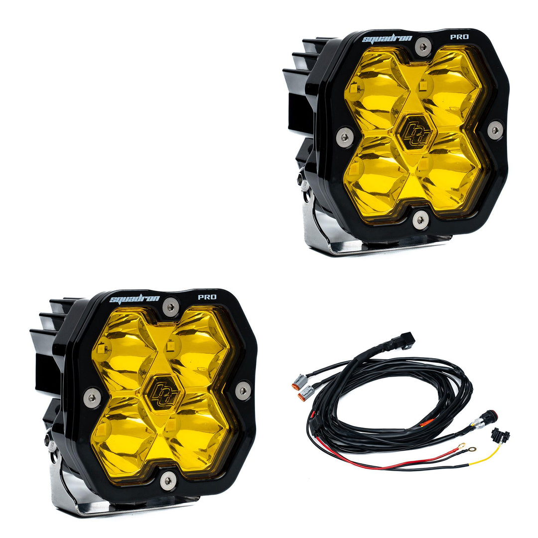 Squadron 2.0 Pro Black LED Auxiliary Light Pod Pair Universal Baja Amber Spot 49-7811-2