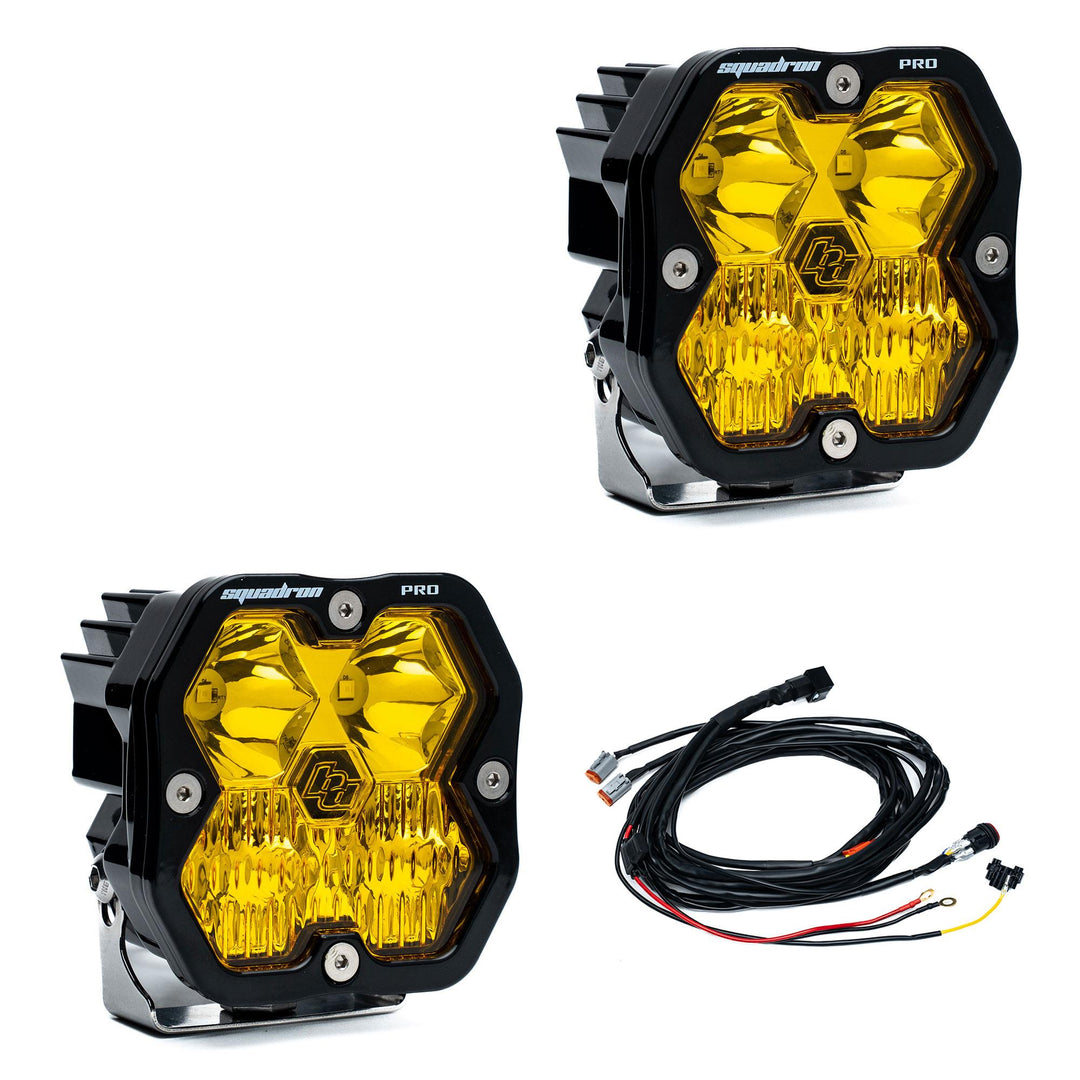 Squadron 2.0 Pro Black LED Auxiliary Light Pod Pair Universal Baja Amber Driving/Combo 49-7813-2