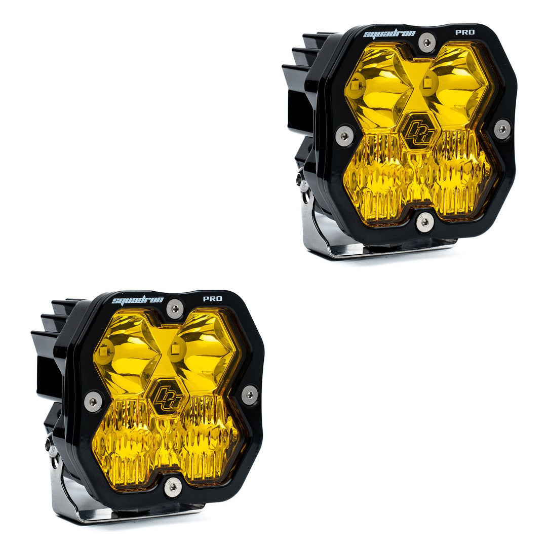 Squadron 2.0 Pro Black LED Auxiliary Light Pod Pair (No Harness) Universal Baja Amber Driving/Combo 49-7813-2NH