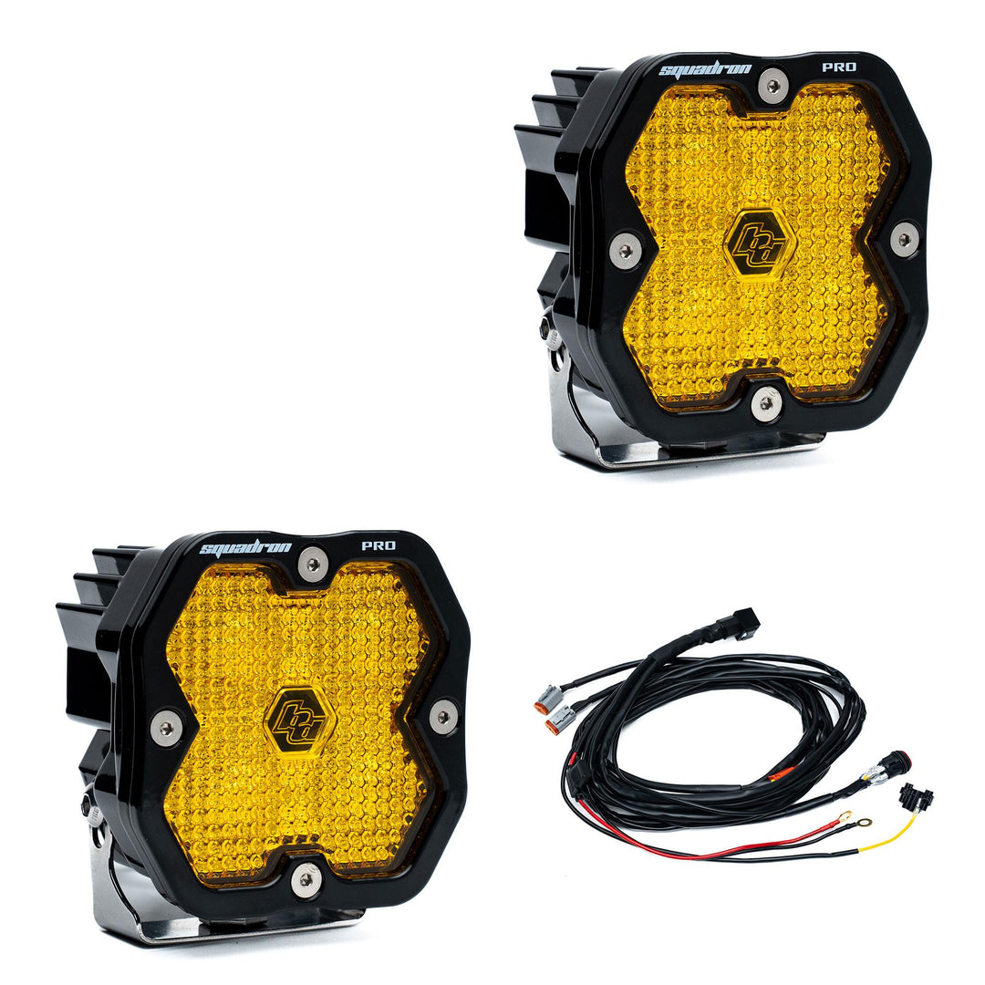 Squadron 2.0 Pro Black LED Auxiliary Light Pod Pair Universal Baja Amber Work/Scene 49-7816-2