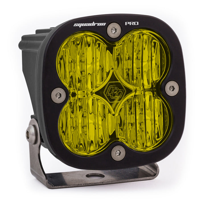 LED Light Pod Black Baja Amber Lens Wide Cornering Pattern Squadron Pro Baja Designs 490015