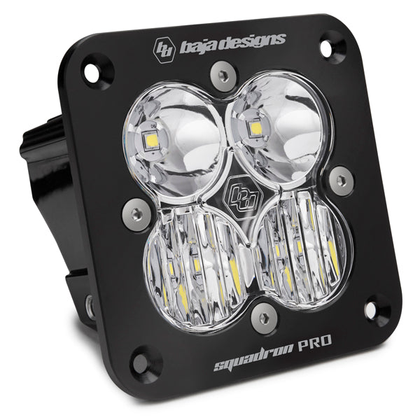 Flush Mount LED Light Pod Black Clear Lens Driving/Combo Pattern Squadron Pro Baja Designs 491003