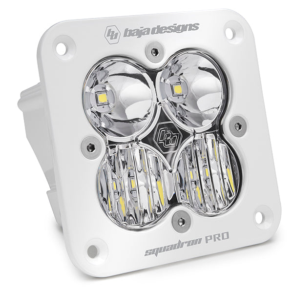 Flush Mount LED Light Pod White Clear Lens Driving/Combo Pattern Squadron Pro Baja Designs 491003WT