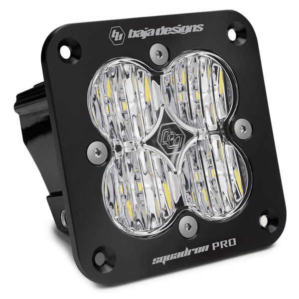 Flush Mount LED Light Pod Black Clear Lens Wide Cornering Pattern Squadron Pro Baja Designs 491005