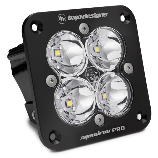 Flush Mount LED Light Pod Black Clear Lens Work/Scene Pattern Squadron Pro Baja Designs 491006