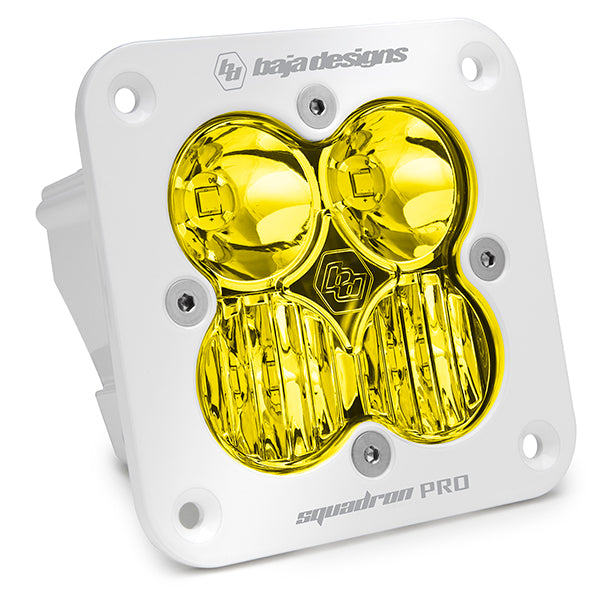 Flush Mount LED Light Pod White Baja Amber Lens Driving/Combo Pattern Squadron Pro Baja Designs 491013WT