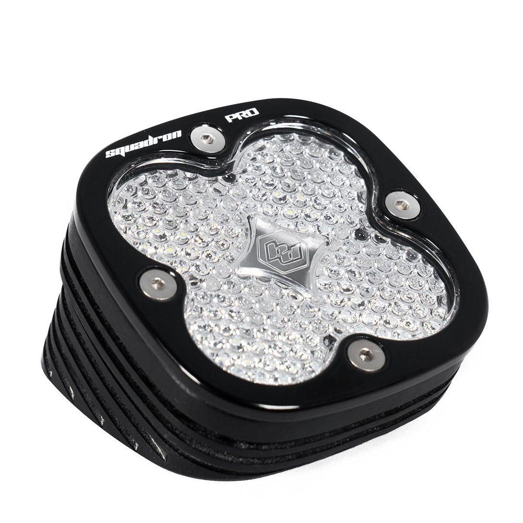 Flush Mount LED Light Pod Angled Black Clear Lens Work/Scene Pattern Squadron Pro 492006