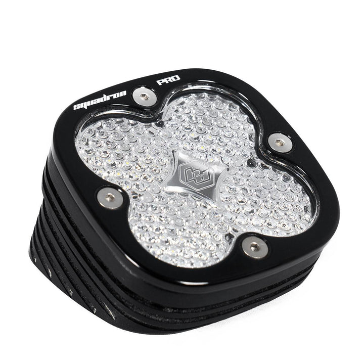Flush Mount LED Light Pod Angled Black Clear Lens Work/Scene Pattern Squadron Pro 492006