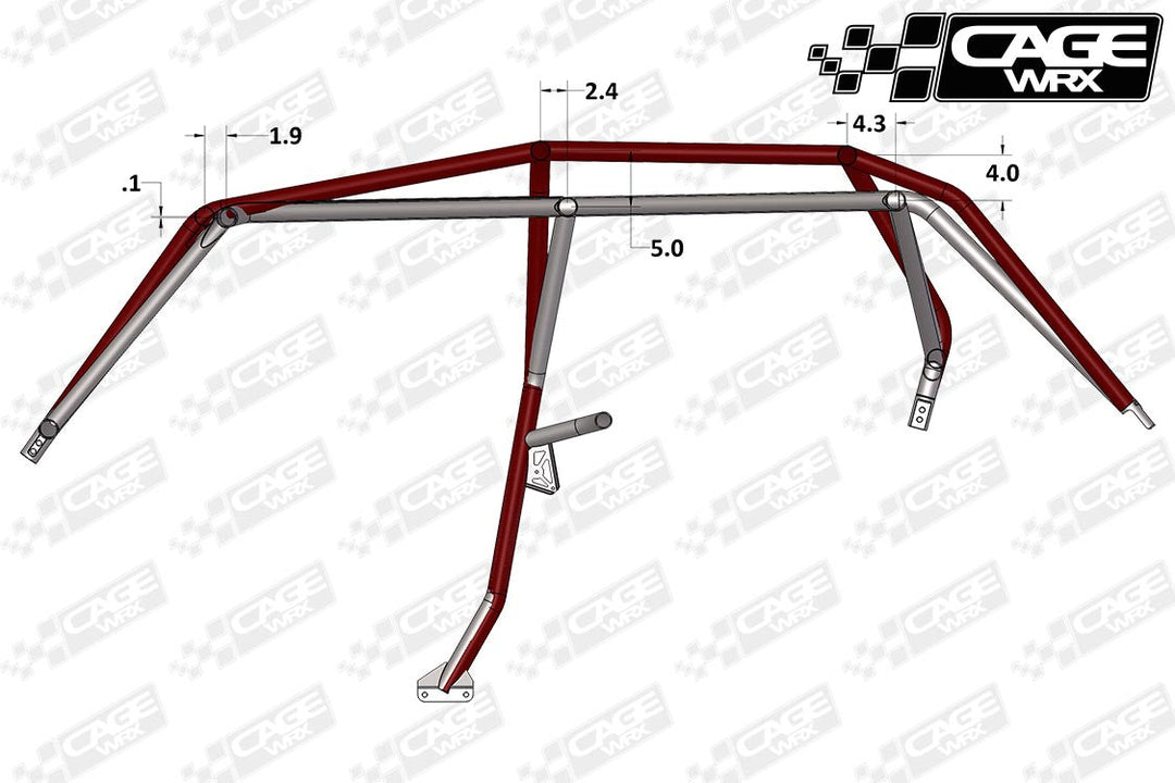 Cagewrx Polaris RZR XP4 / XP4 Turbo (2014-2018) Baja Spec Assembled Roll Cage | image 2