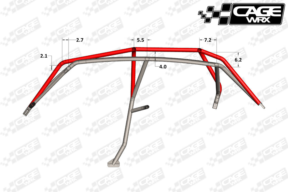 Cagewrx Polaris RZR XP4 / XP4 Turbo (2014-2018) Super Shorty Roll Cage Kit | image 2