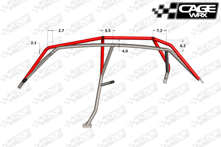 Cagewrx Polaris RZR XP4 / XP4 Turbo (2014-2018) Super Shorty Roll Cage Kit | image 2