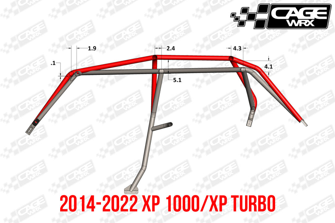 Cagewrx Polaris RZR XP4 (2019-2023) / XP4 Turbo S Baja Spec Roll Cage Kit | image 3