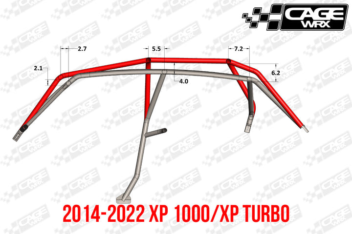 Cagewrx Polaris RZR XP4 (2019-2023) / XP4 Turbo S Super Shorty Roll Cage Kit | image 3