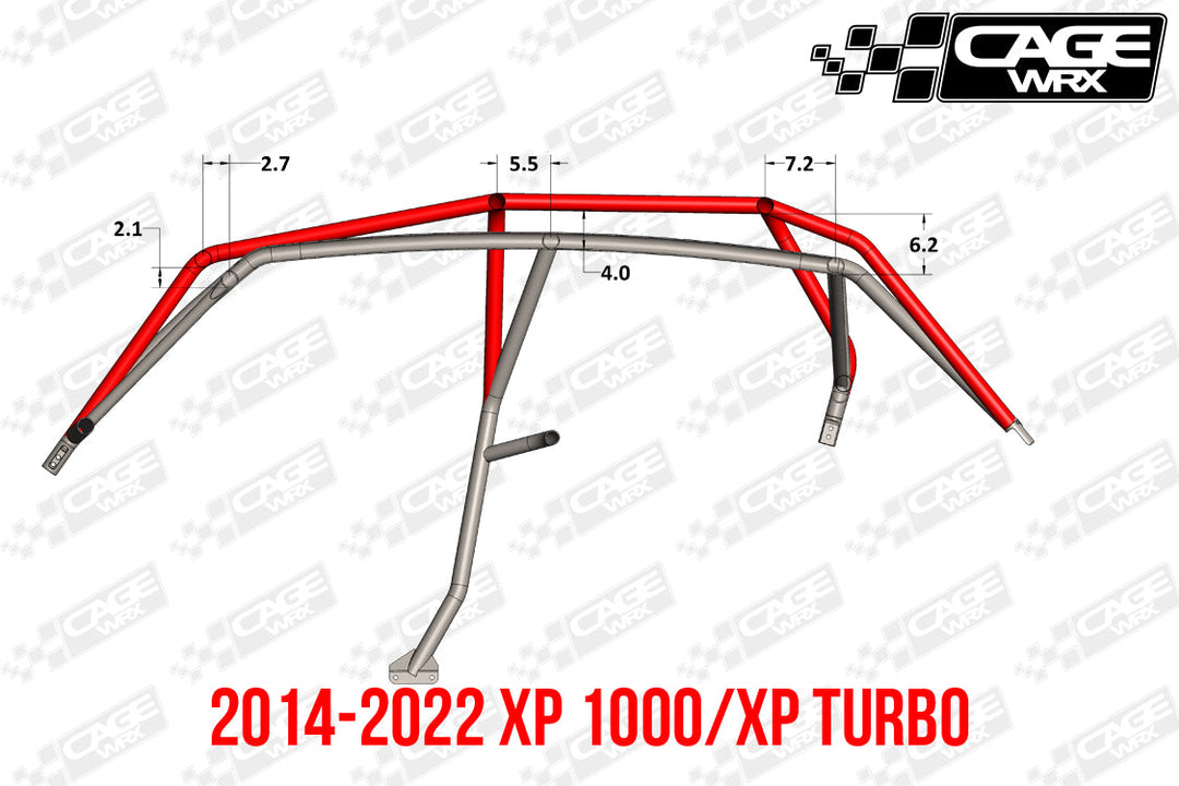 Cagewrx Polaris RZR XP4 (2019-2023) / XP4 Turbo S Super Shorty Assembled Roll Cage | image 2