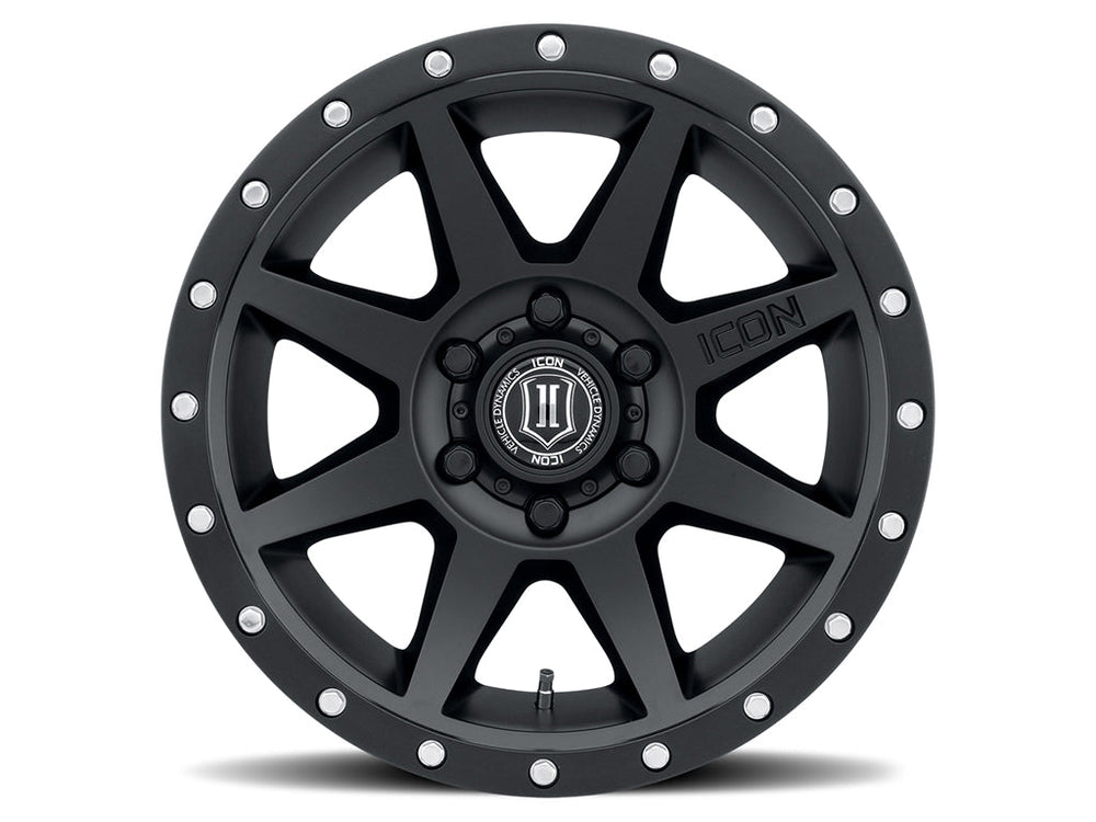 ICON Alloys Rebound Satin Black 18x9 5x5 -12mm Offset 4.5" BS (1818907345SB)