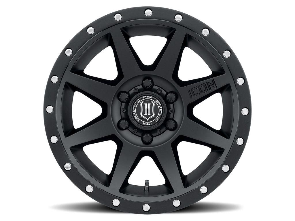 ICON Alloys Rebound Satin Black 18x9 5x5 -12mm Offset 4.5" BS (1818907345SB)