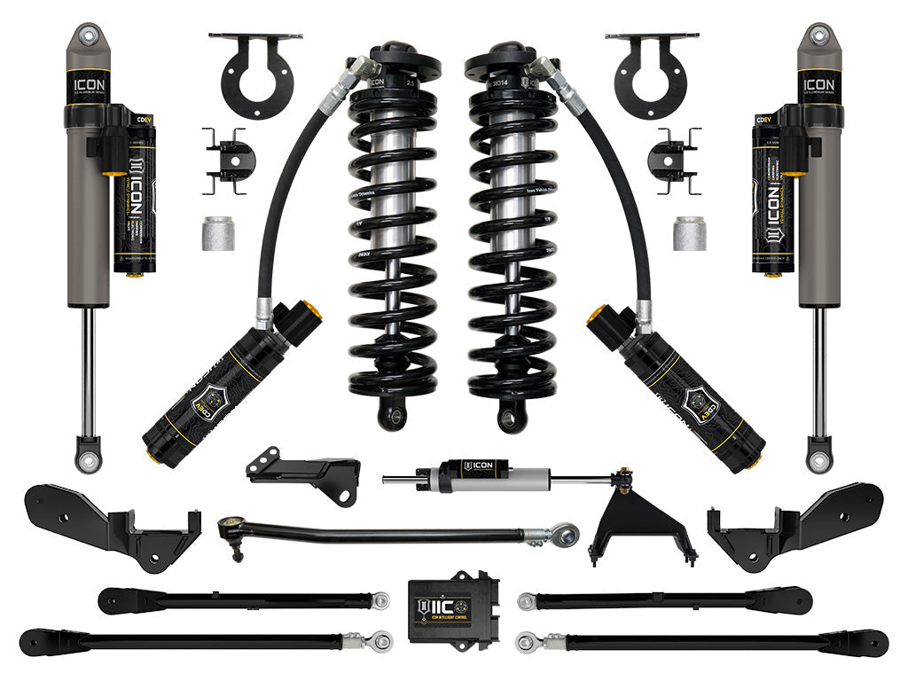 ICON 2023-2026 Ford F-250/350 Super Duty 4WD 2.5-3" Lift Stage 6 Coilover Conversion w/4-Link