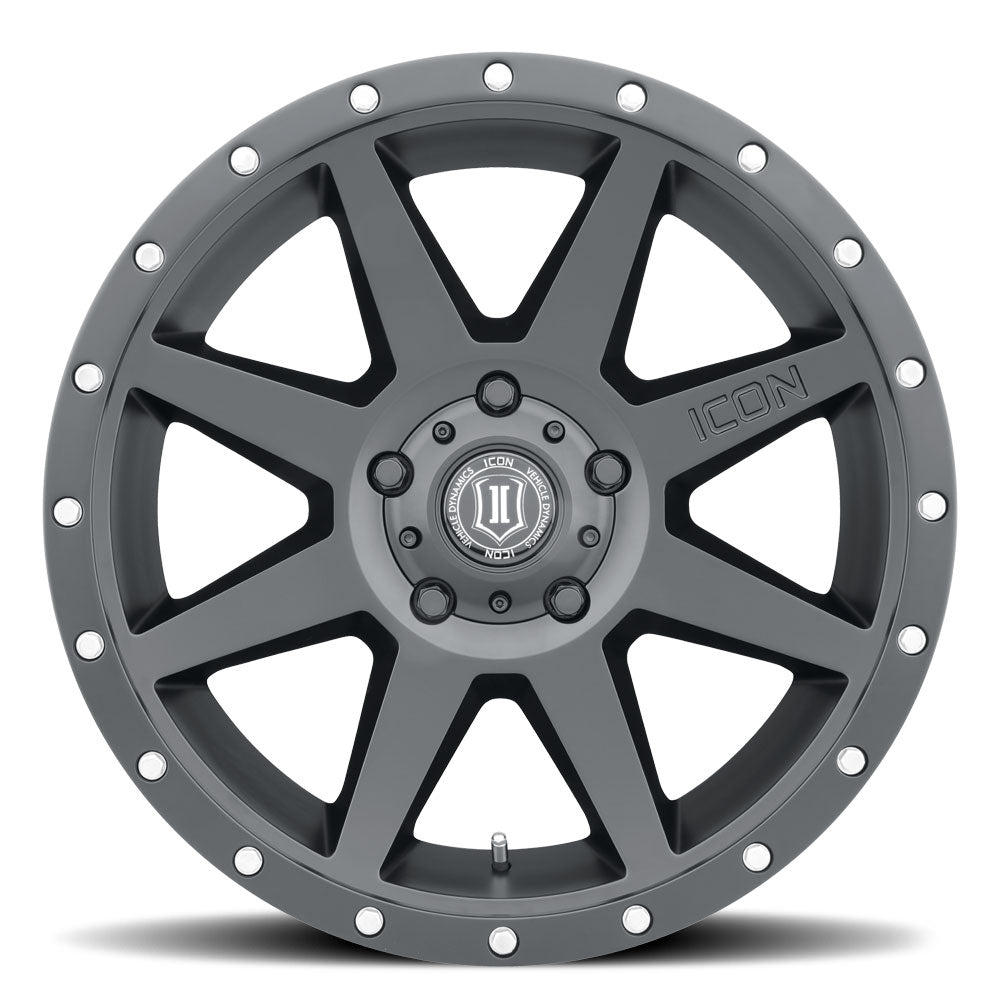 ICON Alloys Rebound Satin Black 20x9 5x5 -12mm Offset 4.5" BS (1820907345SB)