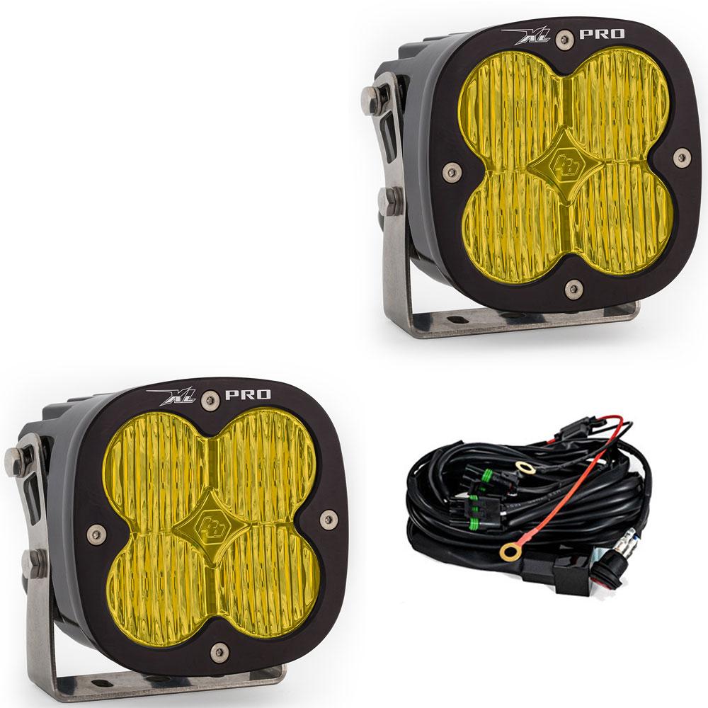 LED Light Pods Baja Amber Lens Wide Cornering Pattern Pair XL Pro Series 507815