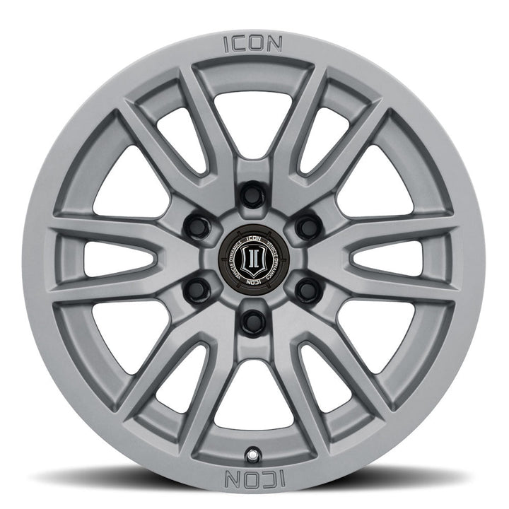 ICON Alloys Vector 6 Titanium 17x8.5 6x5.5 0mm Offset 4.75" BS (2417858347TT)