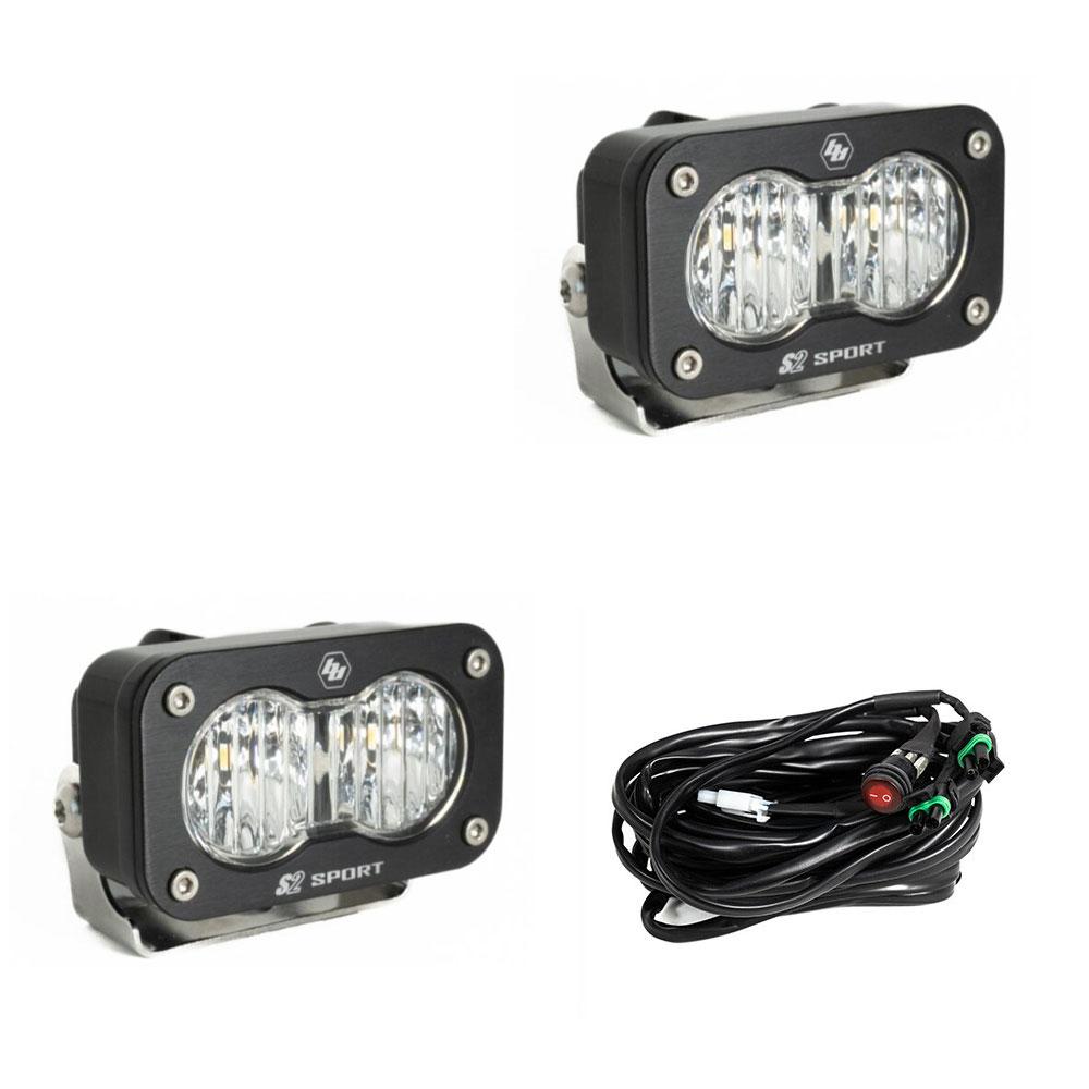 LED Work Light Clear Lens Wide Cornering Pattern Pair S2 Sport 547805