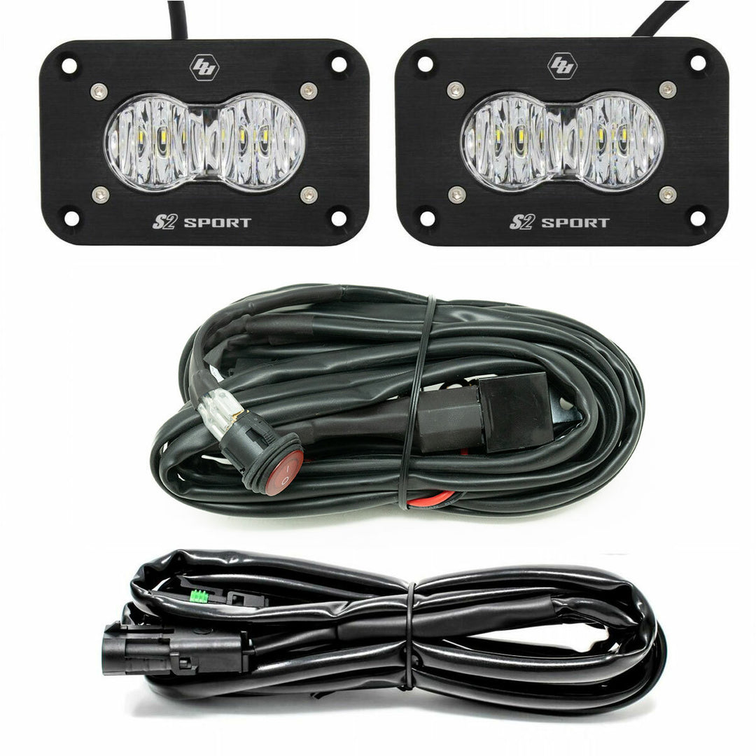 LED Work Light Clear Lens Wide Cornering Pattern Flush Mount Kit S2 Sport 547807