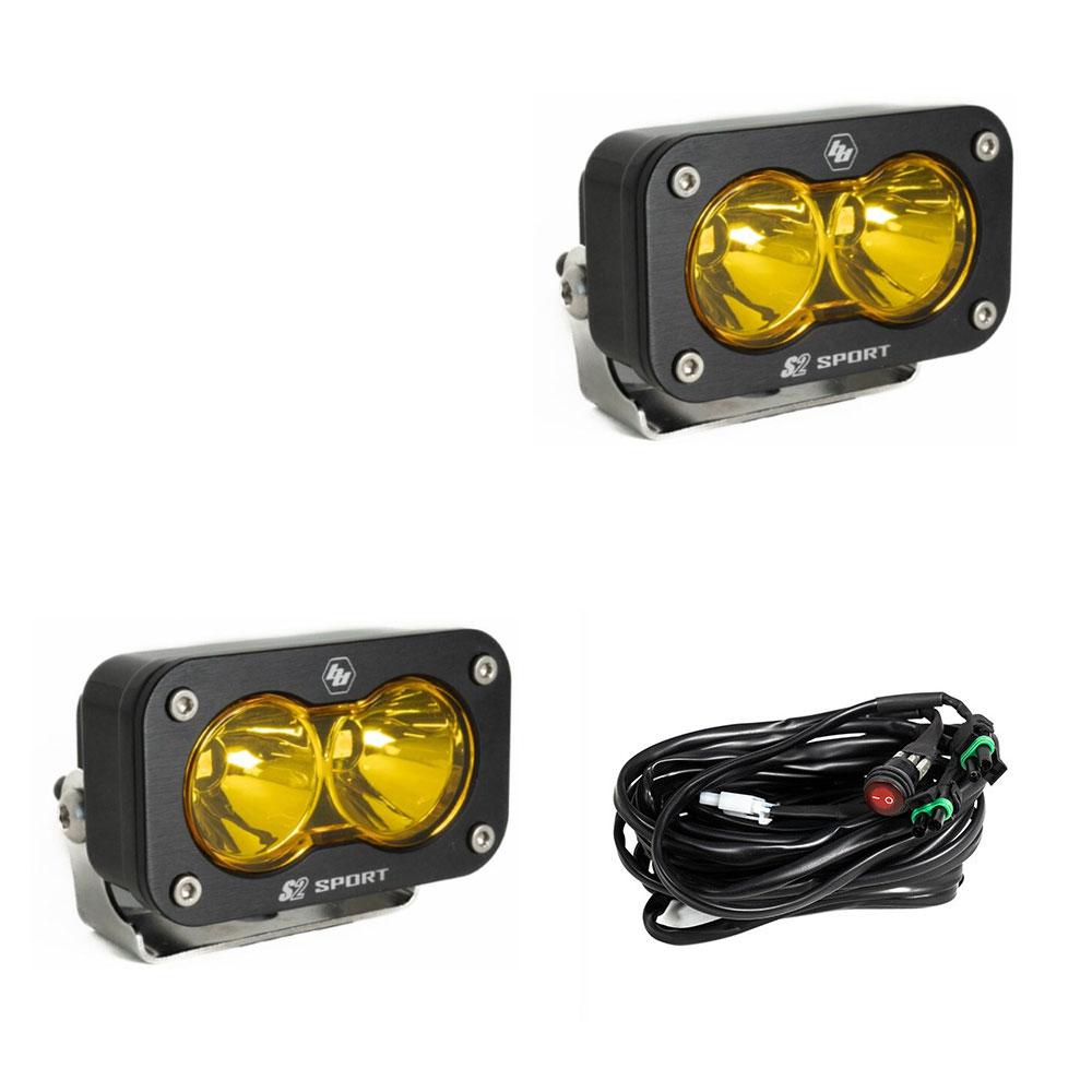 LED Work Light Baja Amber Lens Spot Pattern Pair S2 Sport Baja Designs 547811