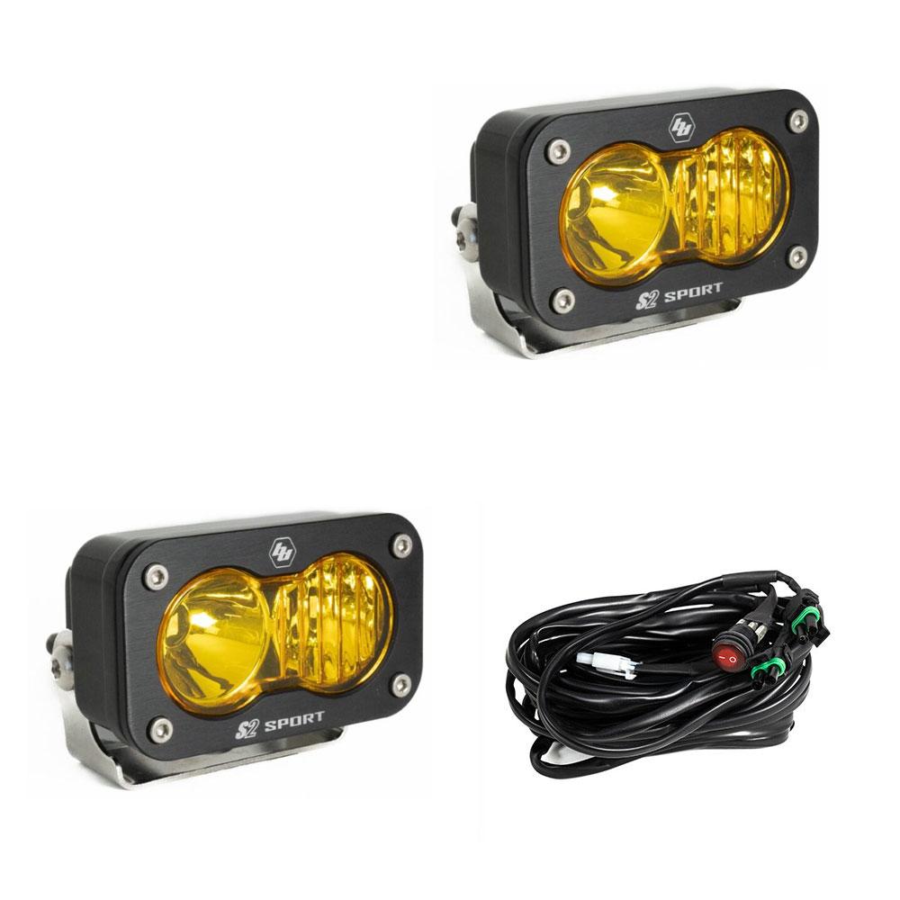 LED Work Light Baja Amber Lens Driving Combo Pattern Pair S2 Sport Baja Designs 547813