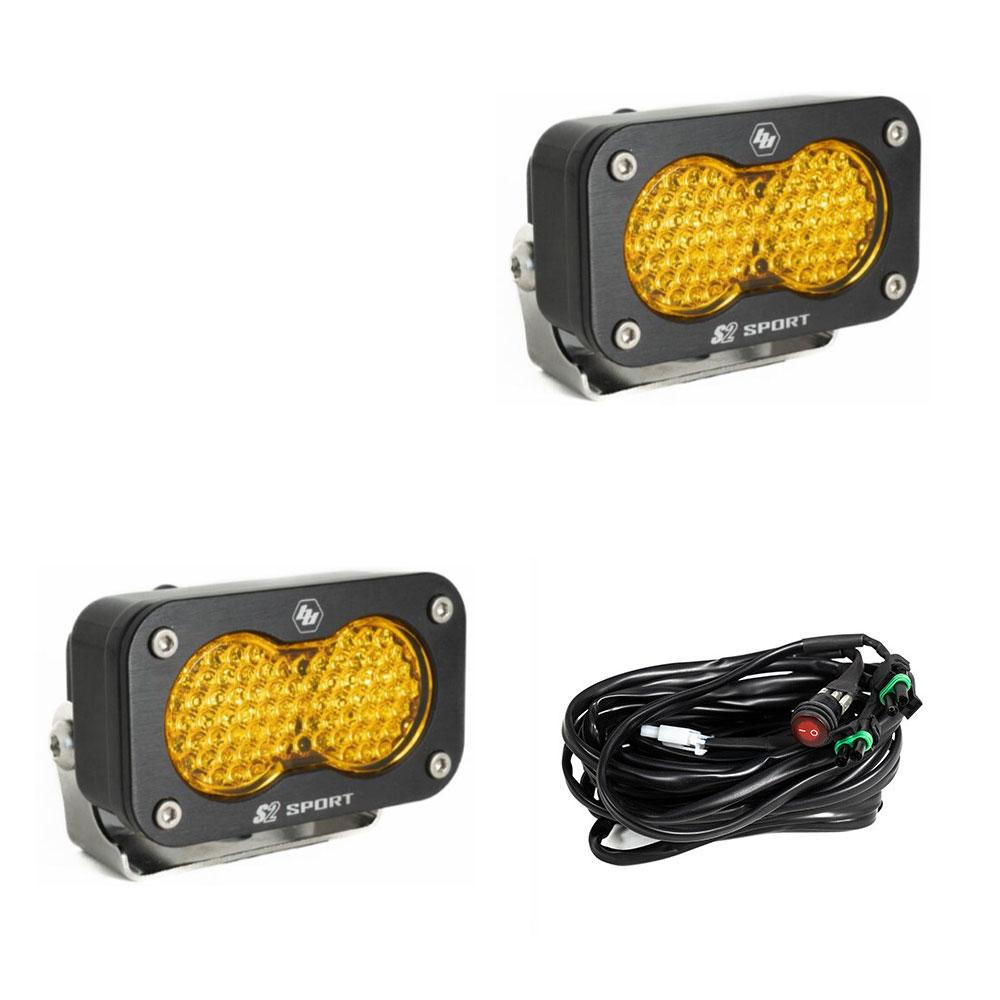 LED Work Light Baja Amber Lens Work/Scene Pattern Pair S2 Sport 547816