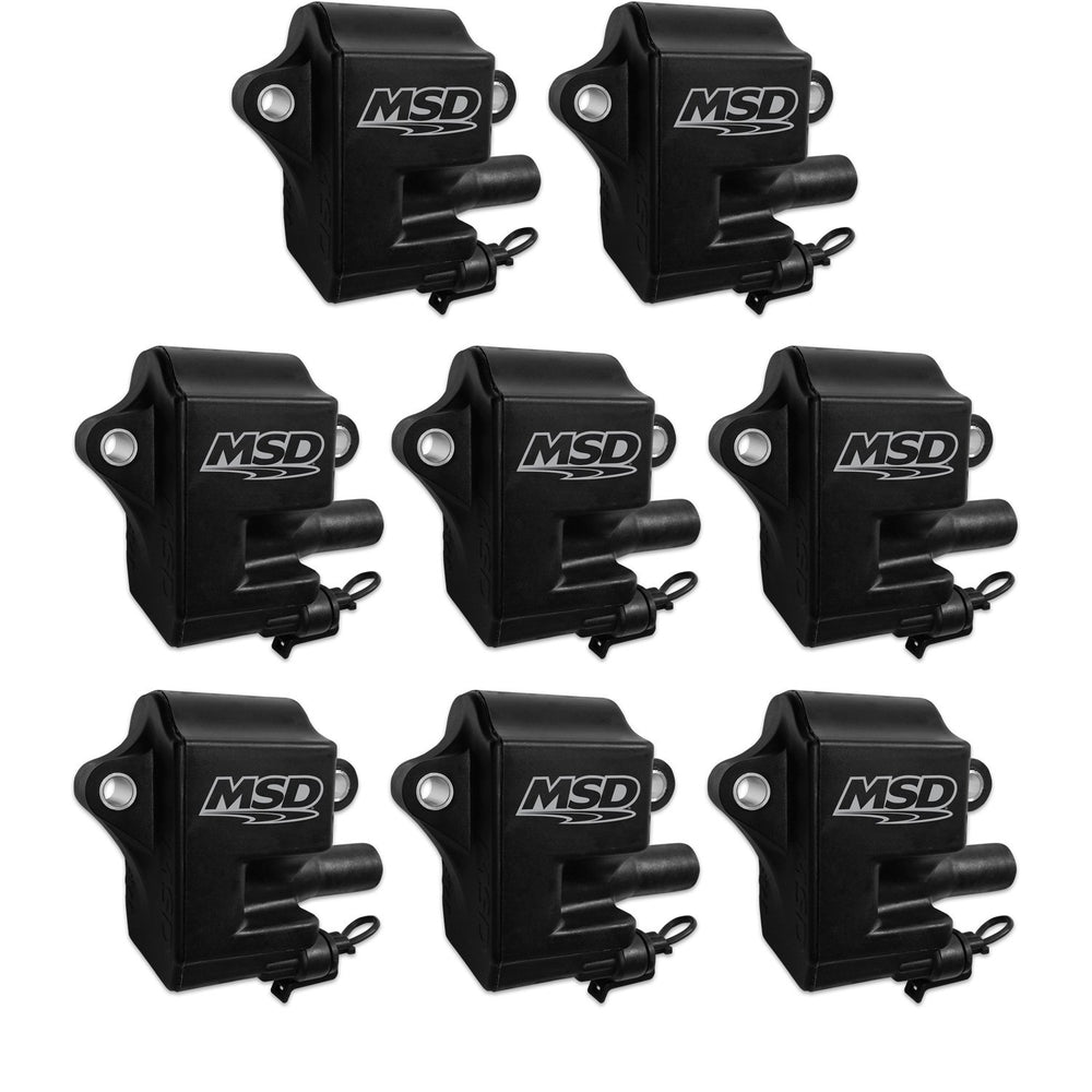 MSD Ignition Coil - Pro Power Series - GM LS1/LS6 Engines - Black - 8-Pack | SKU 828583
