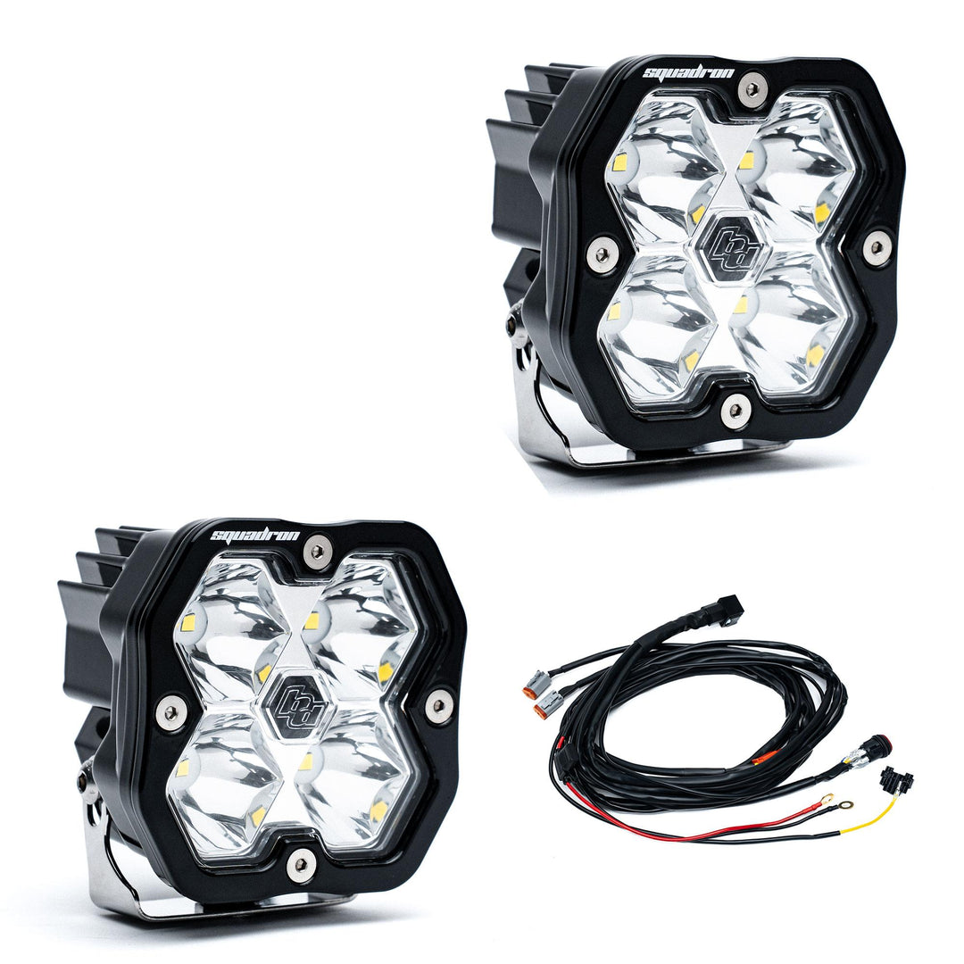 Squadron 2.0 Sport Black LED Auxiliary Light Pod Pair Universal Clear Spot 55-7801-2