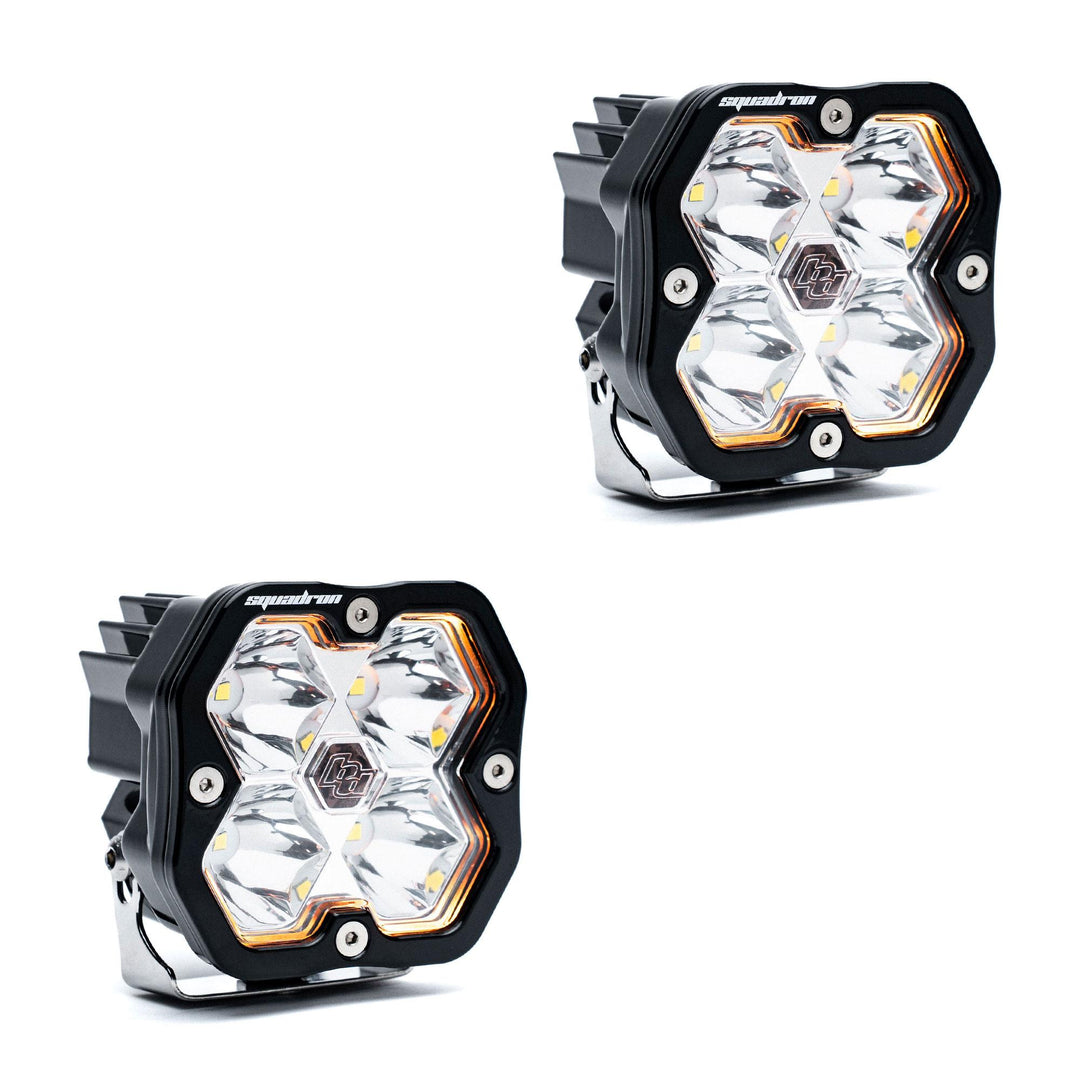 Squadron 2.0 Sport Black LED Auxiliary Light Pod Pair (No Harness) Universal Clear Spot 55-7801-2NH