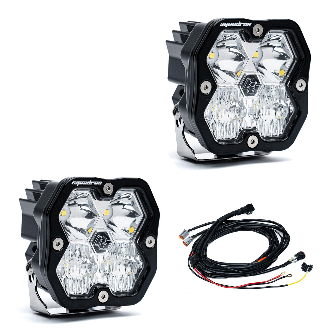 Squadron 2.0 Sport Black LED Auxiliary Light Pod Pair Universal Clear Driving/Combo 55-7803-2