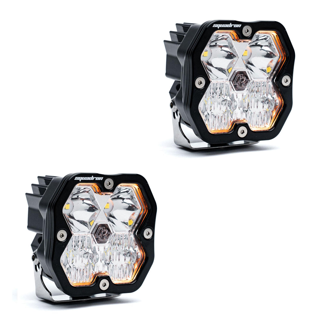 Squadron 2.0 Sport Black LED Auxiliary Light Pod Pair (No Harness) Universal Clear Driving/Combo 55-7803-2NH