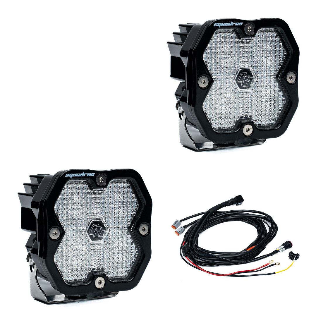 Squadron 2.0 Sport Black LED Auxiliary Light Pod Pair Universal Clear Work/Scene 55-7806-2