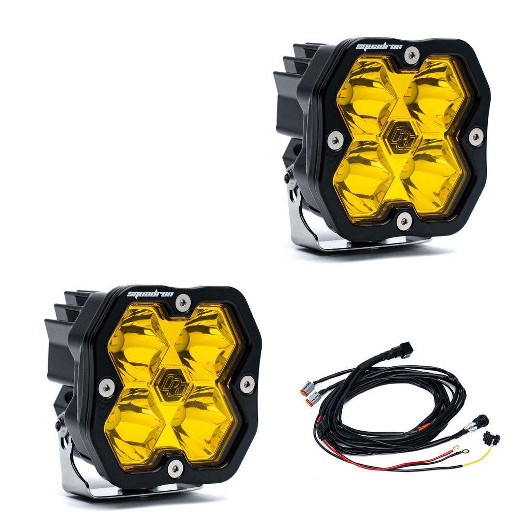 Squadron 2.0 Sport Black LED Auxiliary Light Pod Pair Universal Baja Amber Spot 55-7811-2