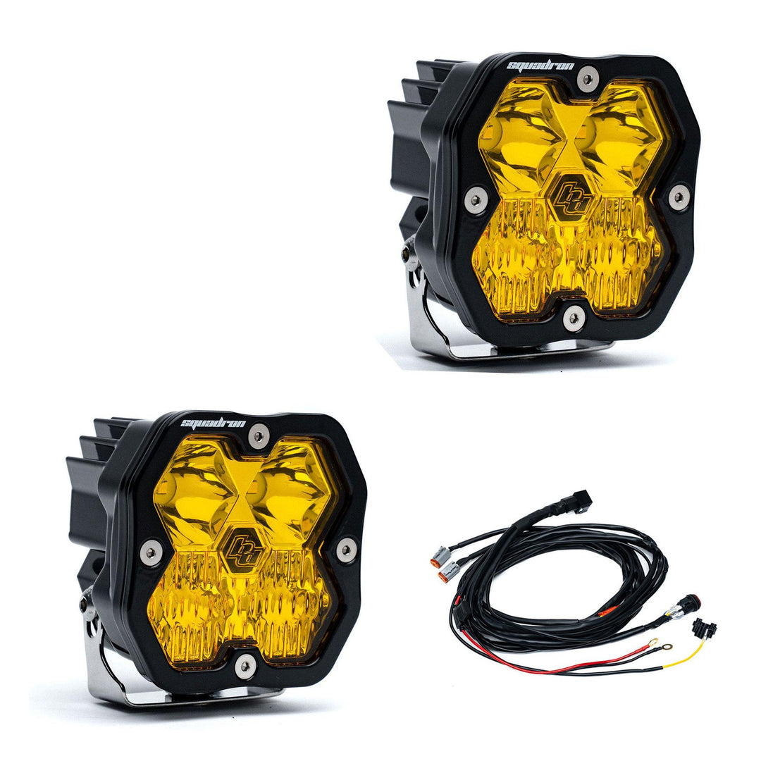 Squadron 2.0 Sport Black LED Auxiliary Light Pod Pair Universal Baja Amber Driving/Combo 55-7813-2