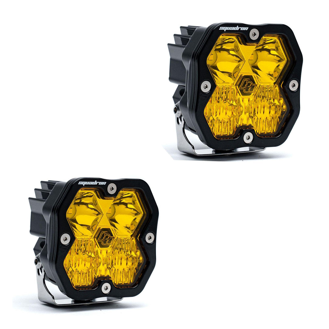 Squadron 2.0 Sport Black LED Auxiliary Light Pod Pair (No Harness) Universal Baja Amber Driving/Combo 55-7813-2NH