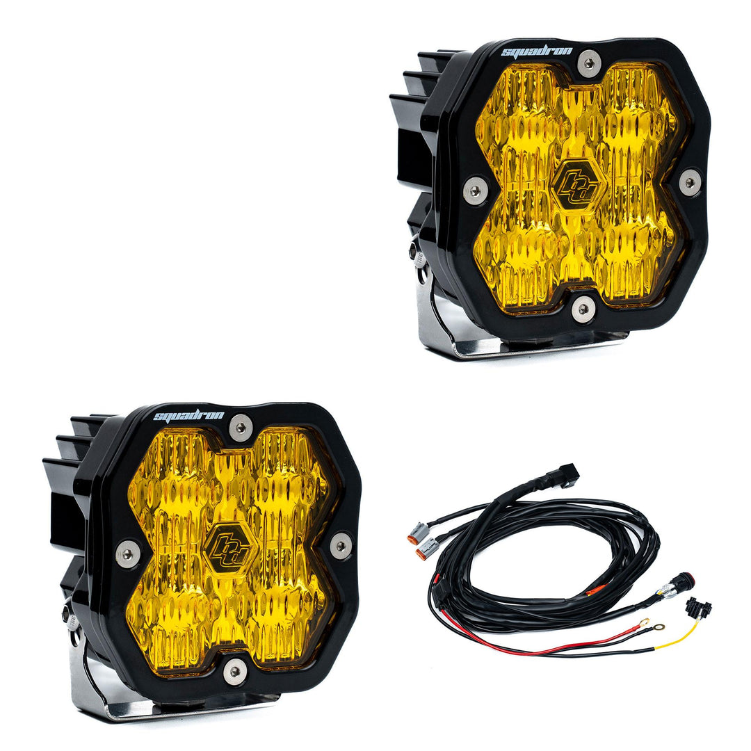 Squadron 2.0 Sport Black LED Auxiliary Light Pod Pair Universal Baja Amber Wide Cornering 55-7815-2