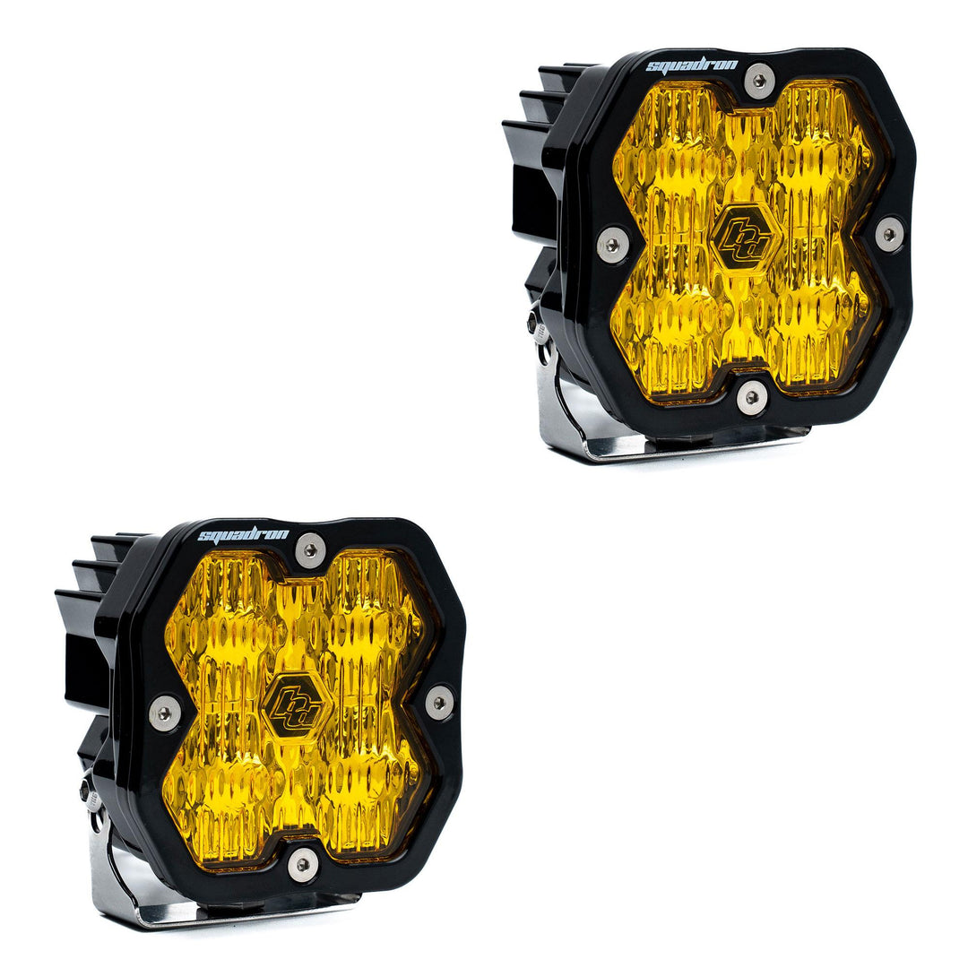 Squadron 2.0 Sport Black LED Auxiliary Light Pod Pair (No Harness) Universal Baja Amber Wide Cornering 55-7815-2NH