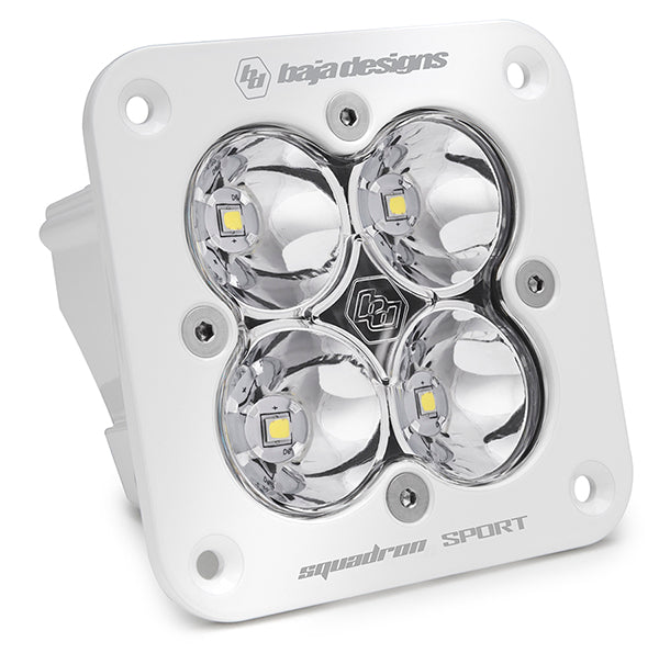 Flush Mount LED Light Pod White Clear Lens Spot Pattern Squadron Sport Baja Designs 551001WT