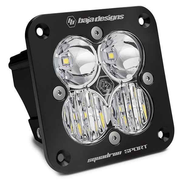 Flush Mount LED Light Pod Black Clear Lens Driving/Combo Pattern Squadron Sport Baja Designs 551003