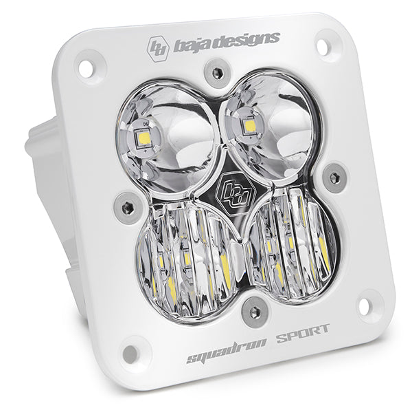 Flush Mount LED Light Pod White Clear Lens Driving/Combo Pattern Squadron Sport Baja Designs 551003WT