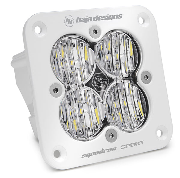 Flush Mount LED Light Pod White Clear Lens Wide Cornering Pattern Squadron Sport Baja Designs 551005WT
