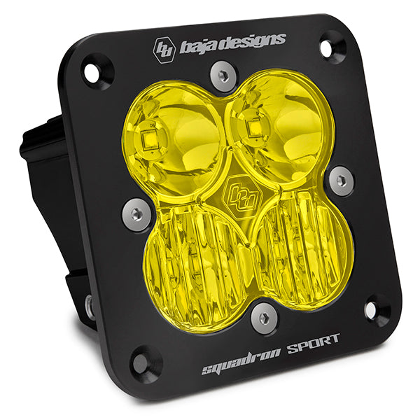 Flush Mount LED Light Pod Black Baja Amber Lens Driving/Combo Pattern Squadron Sport Baja Designs 551013