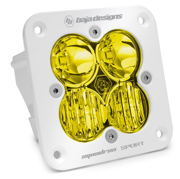 Flush Mount LED Light Pod White Baja Amber Lens Driving/Combo Pattern Squadron Sport Baja Designs 551013WT