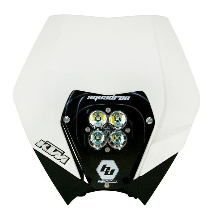 KTM Headlight Kit AC 08-13 w/ Headlight Shell White Squadron Sport Baja Designs 557061AC