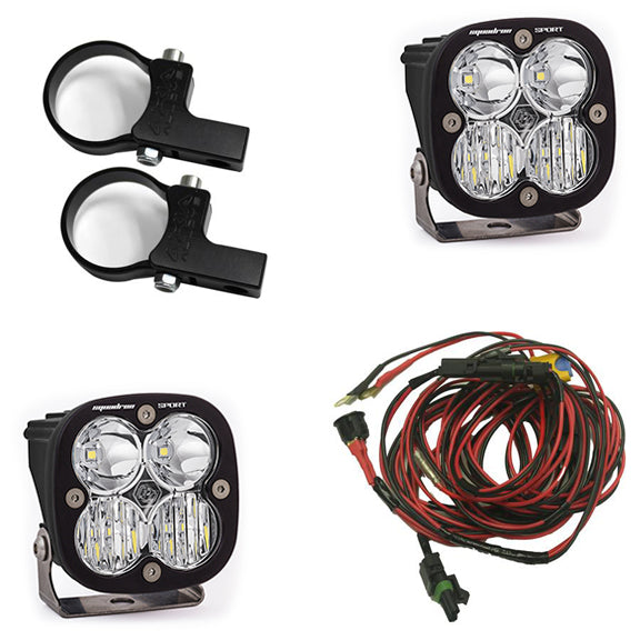 Polaris LED Light Pods 1.75 Inch Harness Horizontal Mounts Kit Squadron Sport Baja Designs 557104