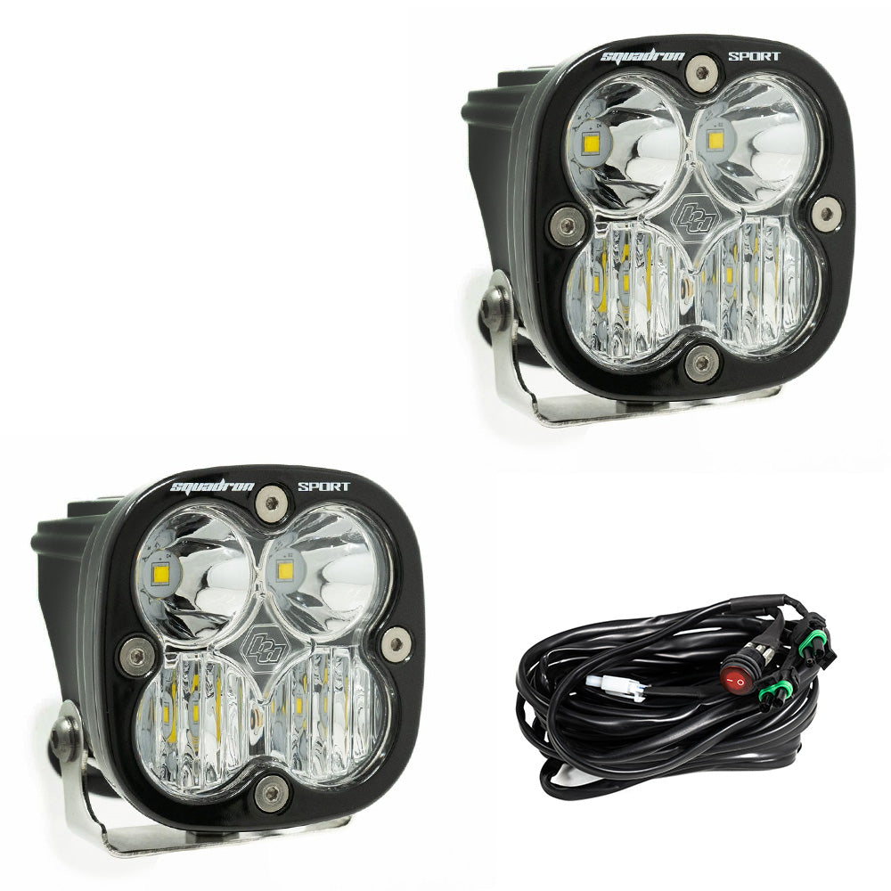 LED Light Pods Clear Lens Driving/Combo Pair Squadron Sport Baja Designs 557803